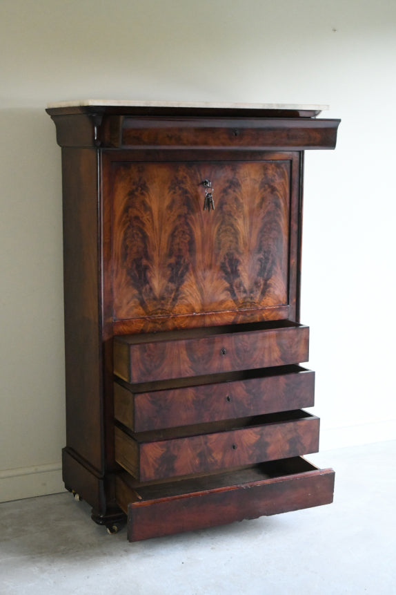Antique Continental Walnut Escritoire