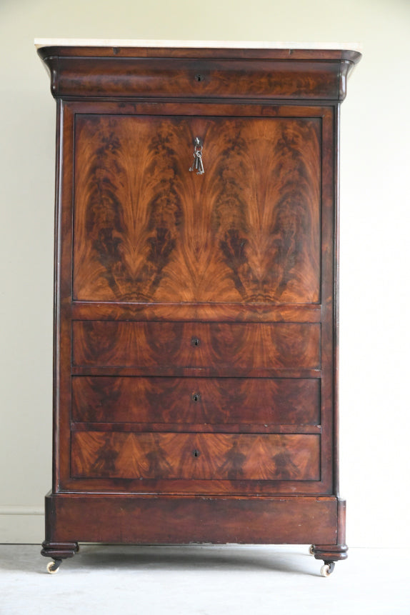 Antique Continental Walnut Escritoire