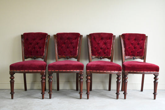 4 Victorian Upholstered Dining Chairs