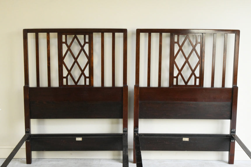 Pair Antique Heals 3ft Single Beds