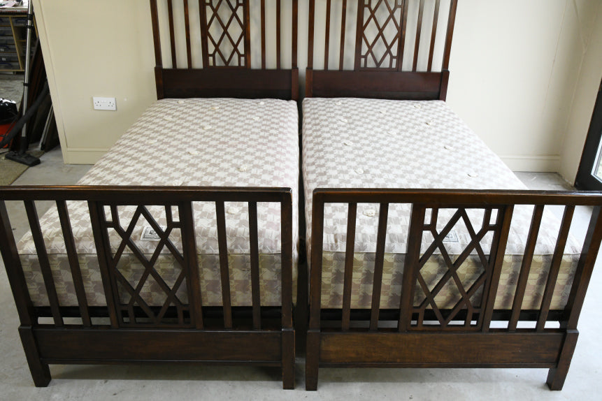 Pair Antique Heals 3ft Single Beds