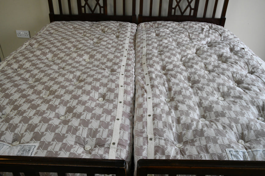 Pair Antique Heals 3ft Single Beds