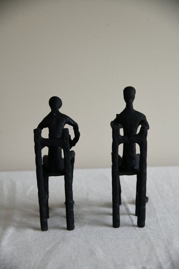 Pair Seated Reading Figures