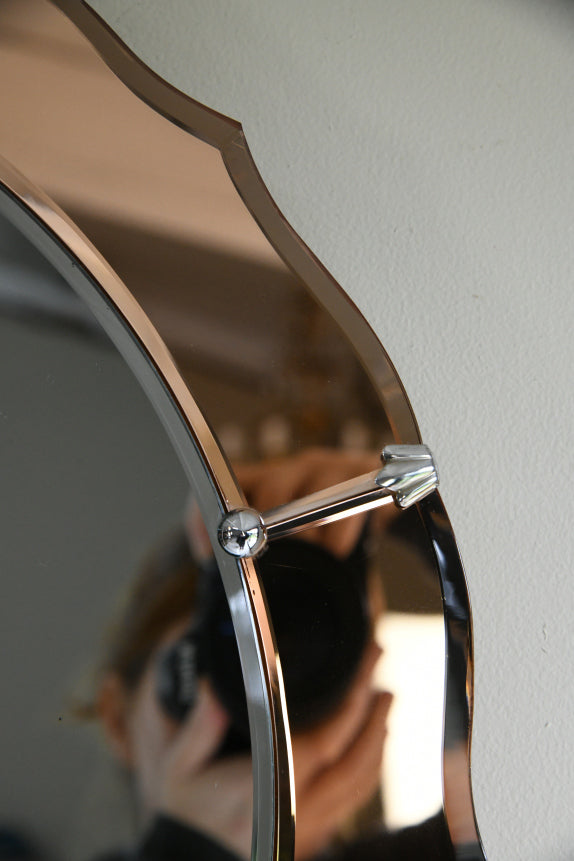 Vintage Deco Style Peach Mirror