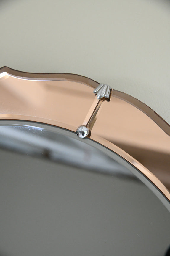 Vintage Deco Style Peach Mirror