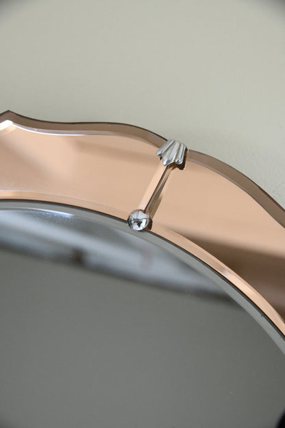 Vintage Deco Style Peach Mirror
