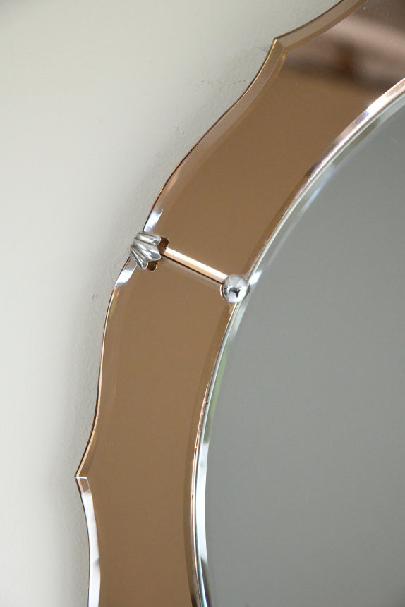 Vintage Deco Style Peach Mirror