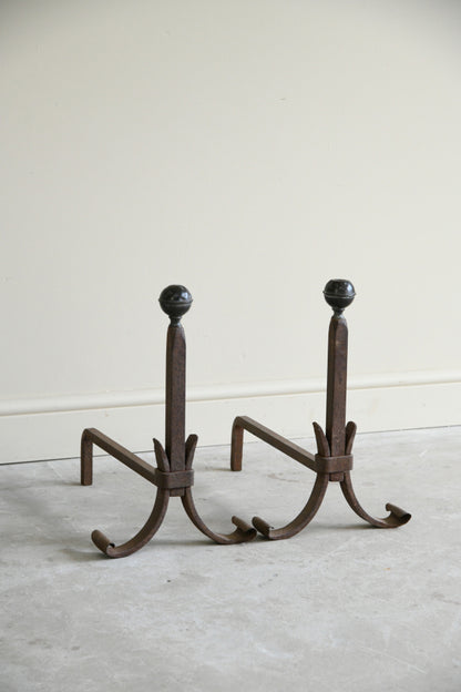 Pair Antique Fire Dogs Andirons