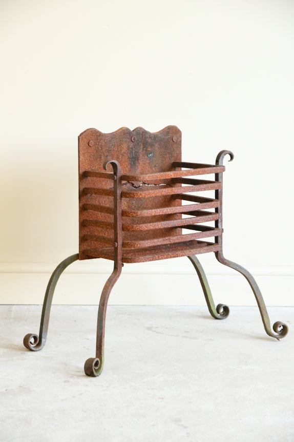 Antique Open Fire Cast Iron Fire Basket