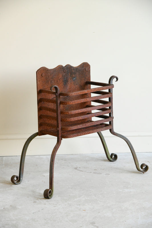 Antique Open Fire Cast Iron Fire Basket