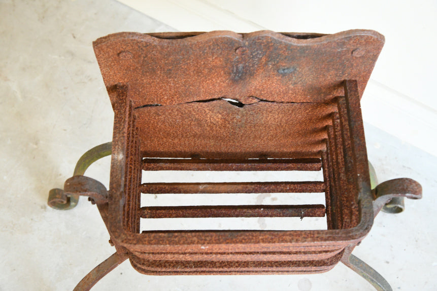 Antique Open Fire Cast Iron Fire Basket