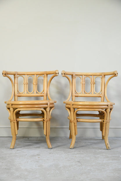 Vintage Bamboo & Cane Table & Chairs