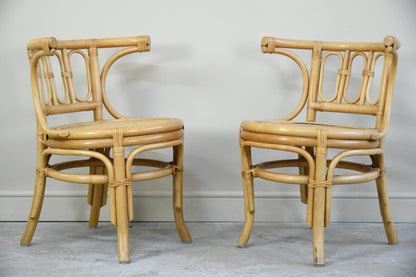 Vintage Bamboo & Cane Table & Chairs