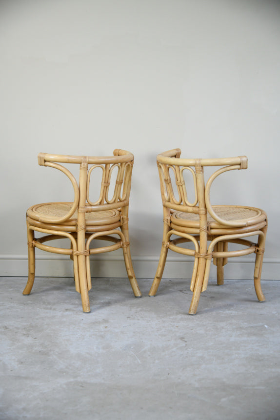 Vintage Bamboo & Cane Table & Chairs