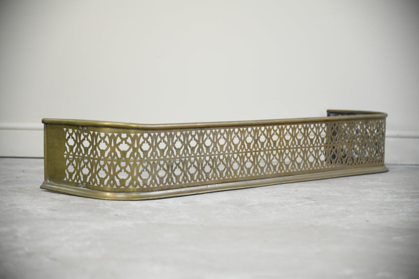 Edwardian Pierced Brass Fire Fender