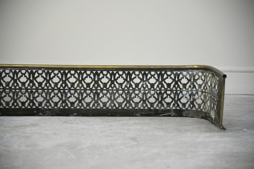 Edwardian Pierced Brass Fire Fender