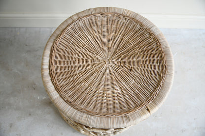 Vintage Round Cane Side Table