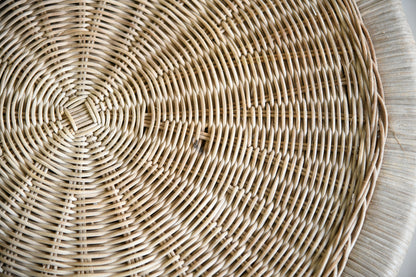 Vintage Round Cane Side Table