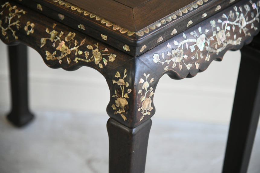 Antique Chinese Inlaid Occasional Table