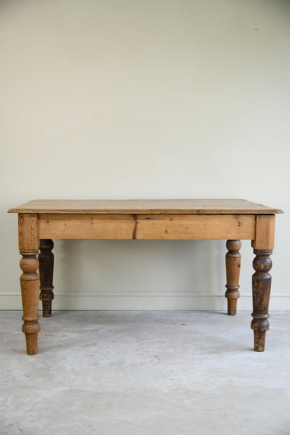 Antique Victorian Pine Scrub Top Table