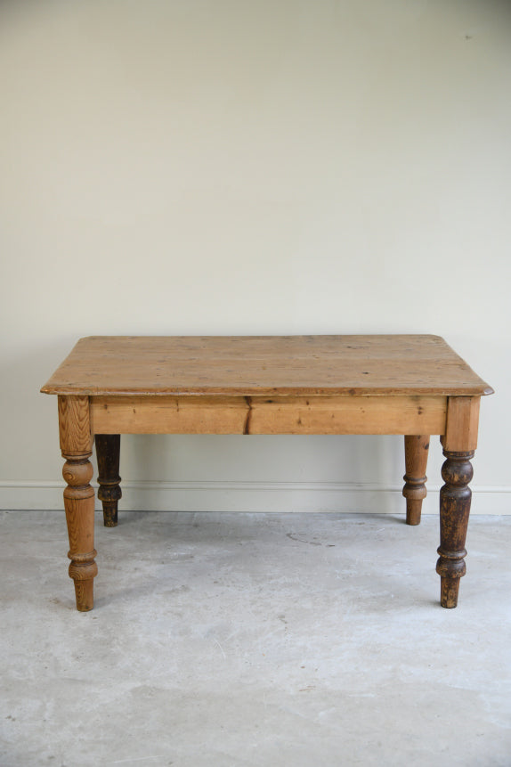 Antique Victorian Pine Scrub Top Table