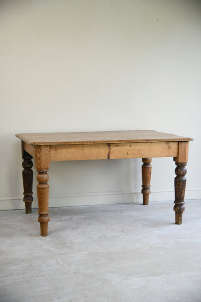 Antique Victorian Pine Scrub Top Table