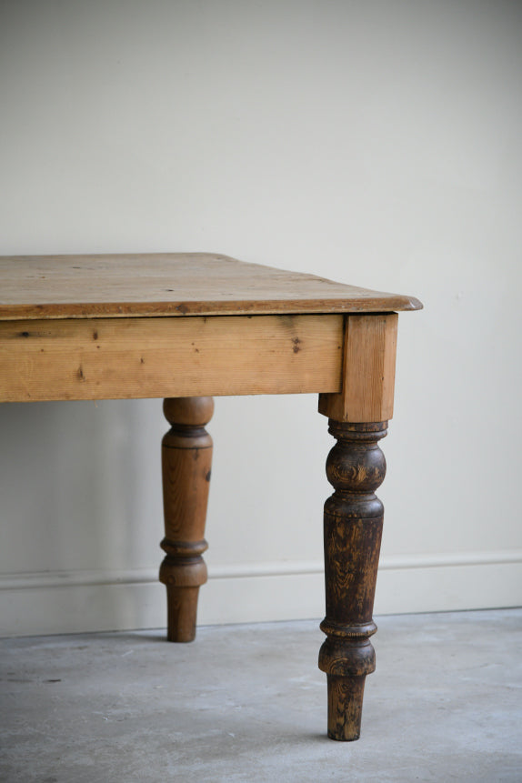 Antique Victorian Pine Scrub Top Table