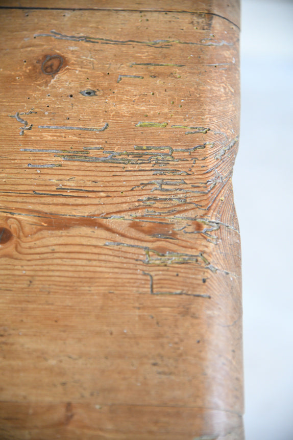 Antique Victorian Pine Scrub Top Table