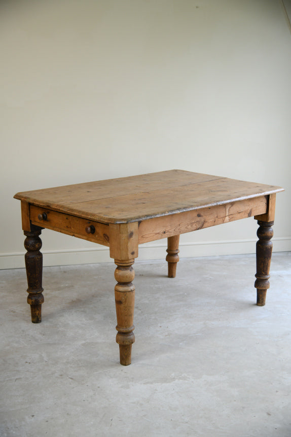 Antique Victorian Pine Scrub Top Table