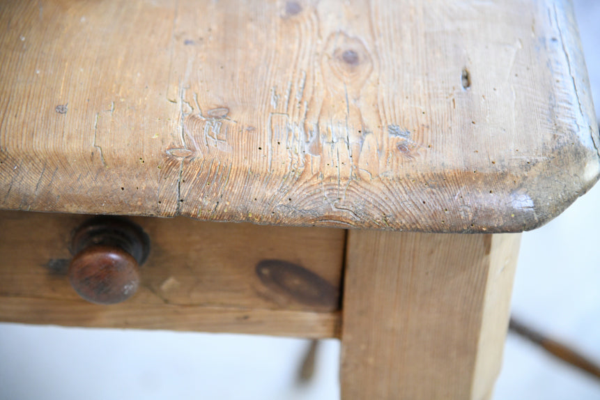 Antique Victorian Pine Scrub Top Table