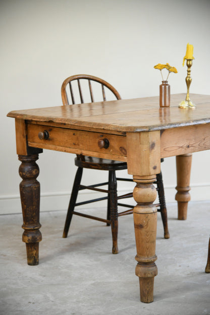 Antique Victorian Pine Scrub Top Table