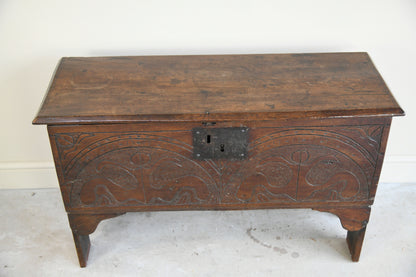 Antique English Oak Six Plank Chest