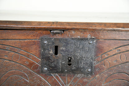 Antique English Oak Six Plank Chest