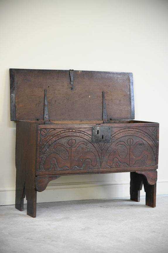 Antique English Oak Six Plank Chest