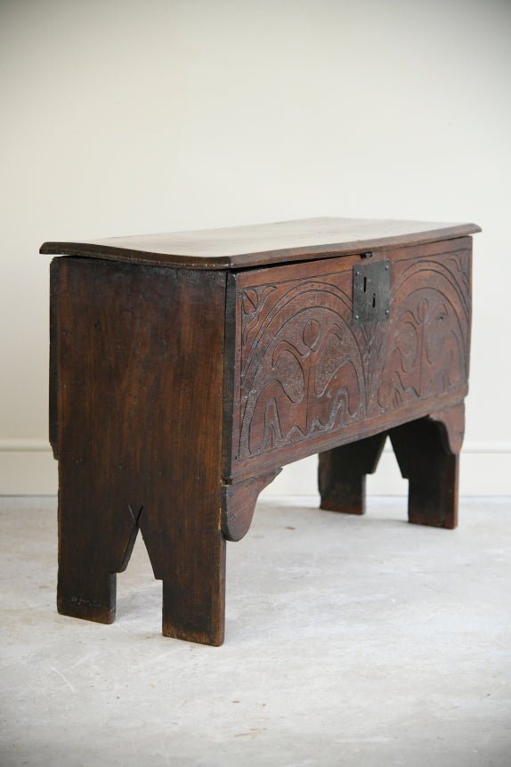 Antique English Oak Six Plank Chest