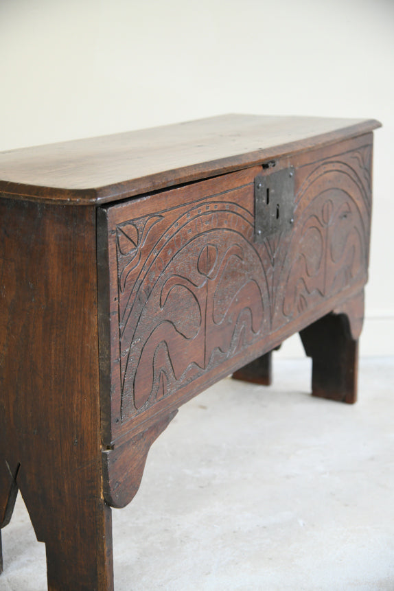 Antique English Oak Six Plank Chest