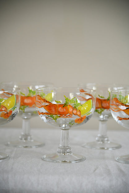 5 Vintage Prawn Cocktail Glass Dishes