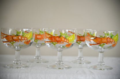 5 Vintage Prawn Cocktail Glass Dishes