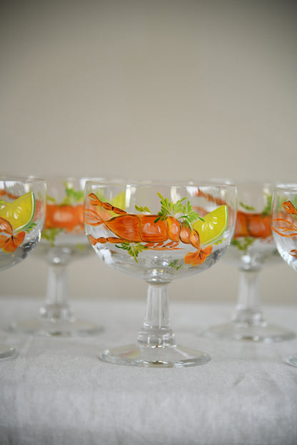 5 Vintage Prawn Cocktail Glass Dishes