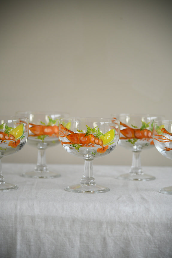 5 Vintage Prawn Cocktail Glass Dishes