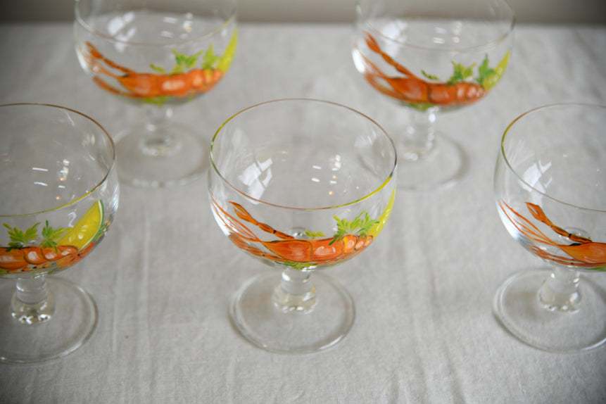 5 Vintage Prawn Cocktail Glass Dishes