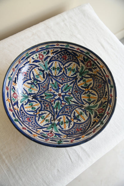 Large Polychrome Middle Eastern Glazed Pottery Bowl