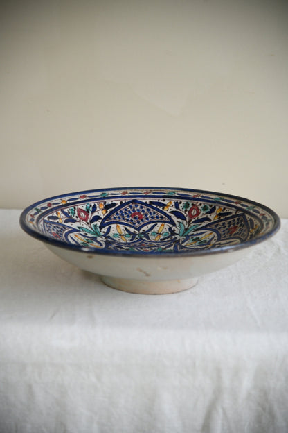 Large Polychrome Middle Eastern Glazed Pottery Bowl