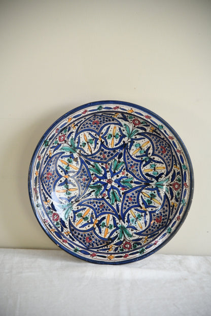 Large Polychrome Middle Eastern Glazed Pottery Bowl