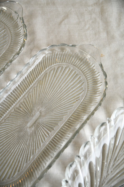 3 Vintage Glass Platters