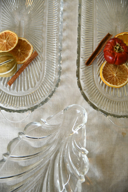 3 Vintage Glass Platters