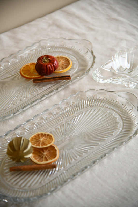 3 Vintage Glass Platters