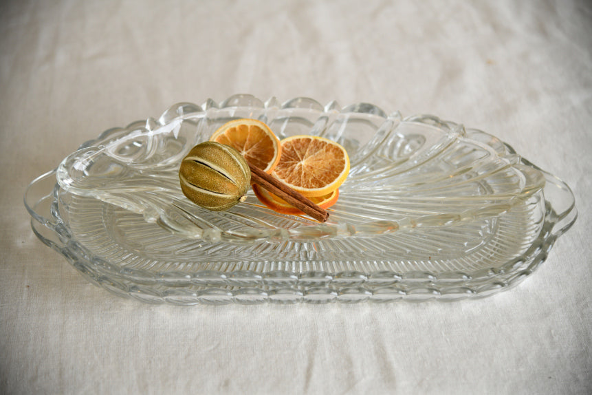 3 Vintage Glass Platters