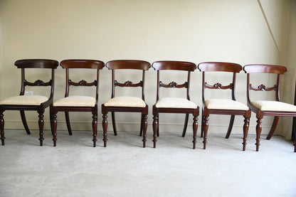 6 Antique Mahogany Bar Back Dining Chairs