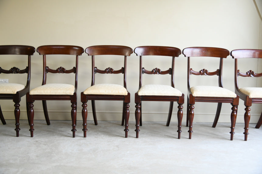 6 Antique Mahogany Bar Back Dining Chairs